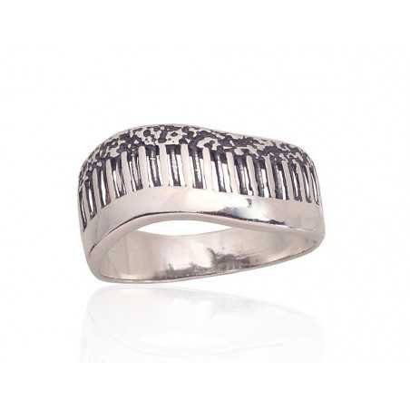 925° Genuine Sterling Silver ring, Stone: No stone, Type: Women, 2101762(POx-Bk)