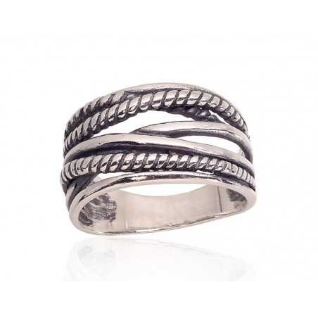 925° Genuine Sterling Silver ring, Stone: No stone, Type: Women, 2101764(POx-Bk)