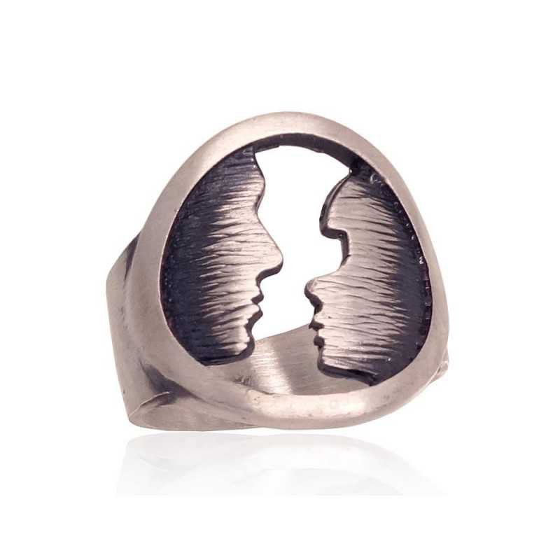 925° Genuine Sterling Silver ring, Stone: No stone, Type: Women, 2101769(Matt+POx-MattBk)