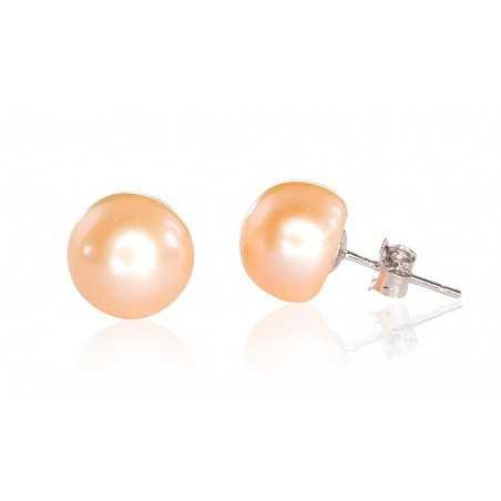 925° Silver Stud Earrings, Silver, Fresh-water Pearl , 2200012_PE-OR
