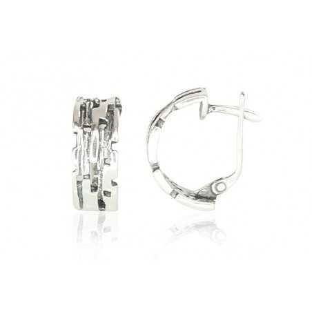 925°, Silver earrings with english lock, No stone, 2201087(POx-Bk)