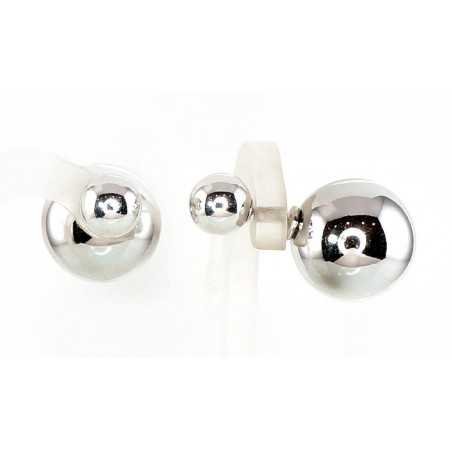 925° Silver Stud Earrings, Silver, Plastic , 2201136_PC-AG