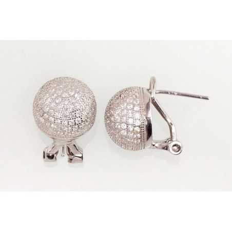 925°, Silver earrings with english lock, Zirkons , 2201342_CZ