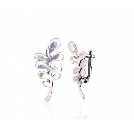 925°, Silver earrings with english lock, No stone, 2201612(POx-Bk)