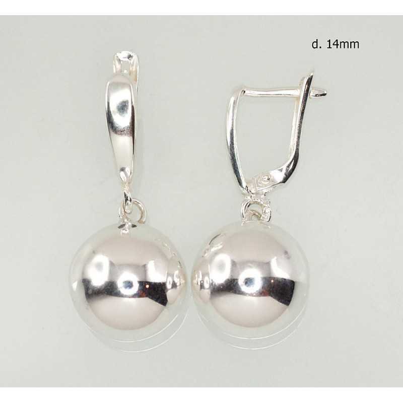 925°, Silver earrings with english lock, No stone, 2201661(PRh-Gr)