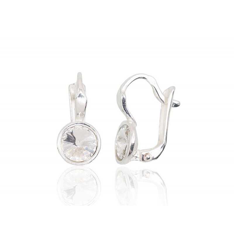 925°, Silver earrings with english lock, Swarovski crystals , 2201711_SV