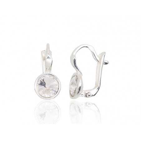 925°, Silver earrings with english lock, Swarovski crystals , 2201711_SV