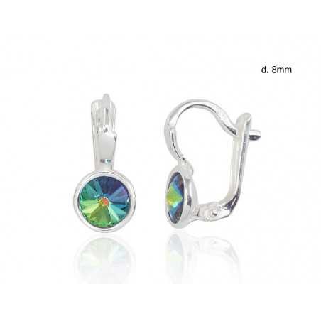 925°, Silver earrings with english lock, Swarovski crystals , 2201711_SV-MIXG