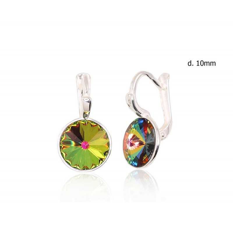925°, Silver earrings with english lock, Swarovski crystals , 2201712_SV-MIXG