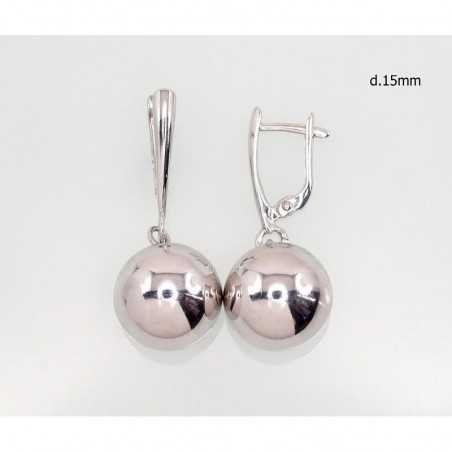 925°, Silver earrings with english lock, No stone, 2202315(PRh-Gr)