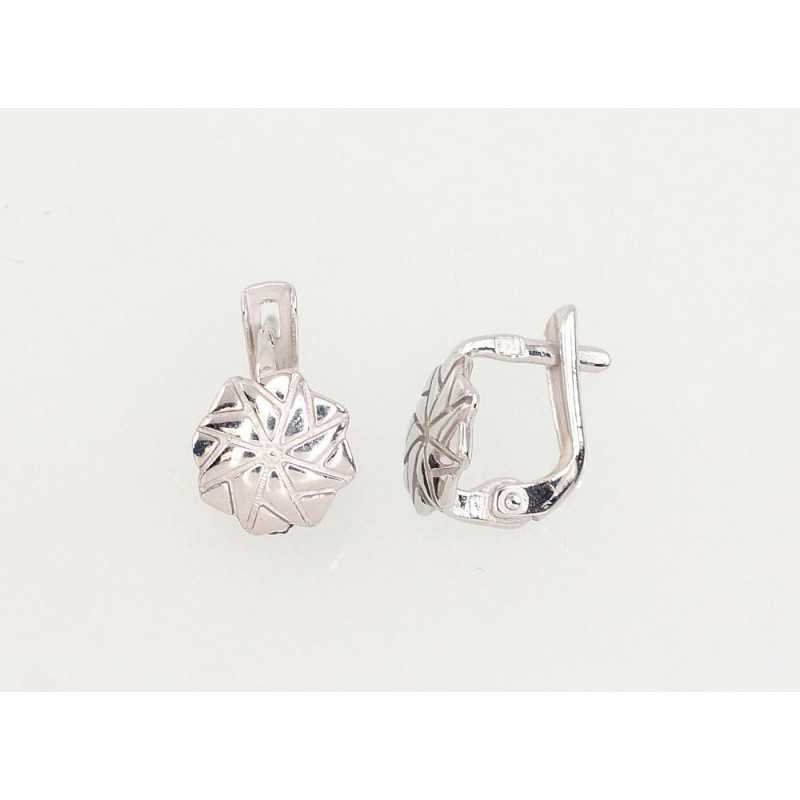 925°, Silver earrings with english lock, No stone, 2202476(PRh-Gr)