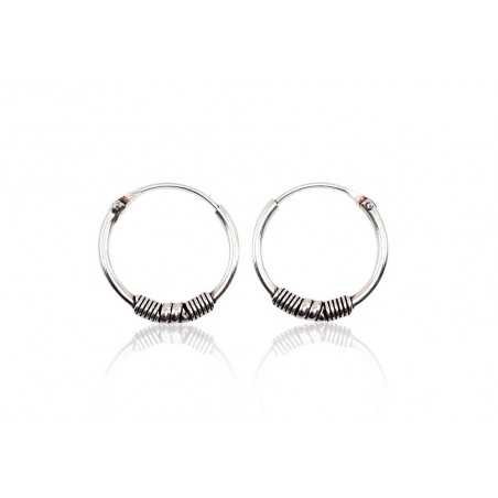 Silver earrings-rings, Circles, , 2202694(POx-Bk)