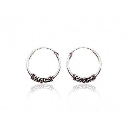 Silver earrings-rings, Circles, , 2202709(POx-Bk)
