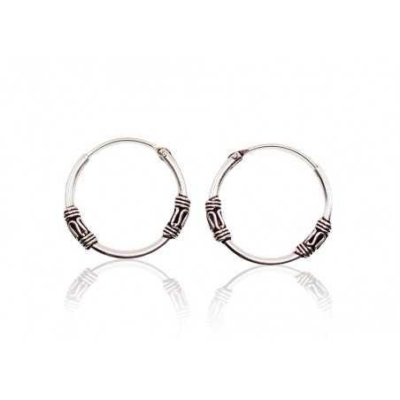 Silver earrings-rings, Circles, , 2202710(POx-Bk)