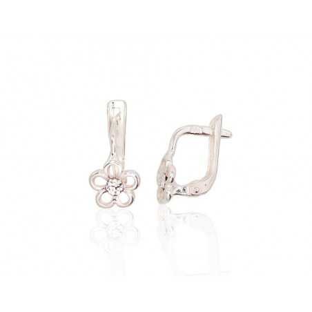 925°, Silver earrings with english lock, Swarovski crystals , 2202805_SV