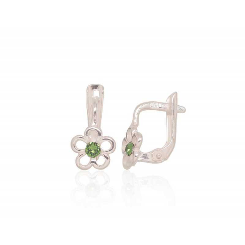 925°, Silver earrings with english lock, Swarovski crystals , 2202805_SV-LG