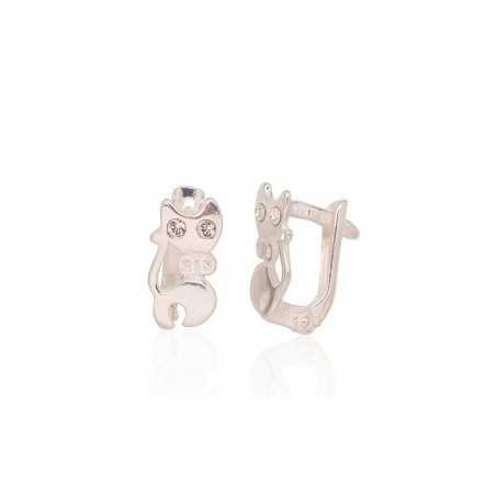 925°, Silver earrings with english lock, Swarovski crystals , 2202807_SV