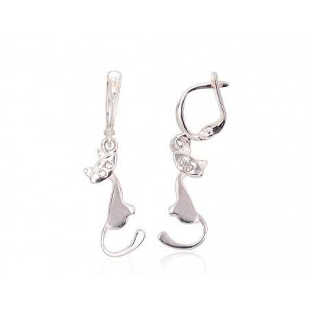 925°, Silver earrings with english lock, Swarovski crystals , 2202812_SV
