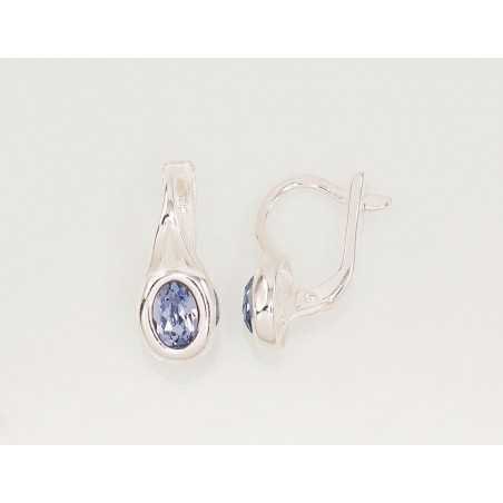 925°, Silver earrings with english lock, Swarovski crystals , 2202813_SV-LB