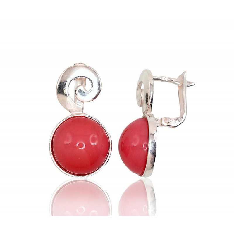 925°, Silver earrings with english lock, Plastic , 2202853_PC-LPI