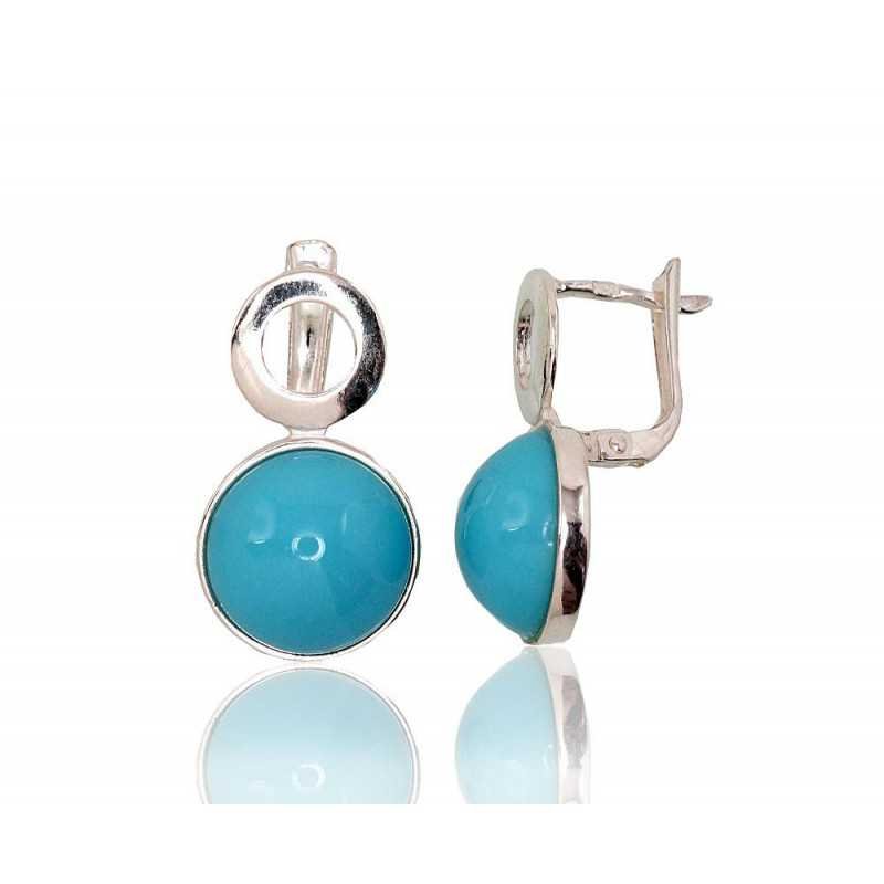 925°, Silver earrings with english lock, Plastic , 2202854_PC-LB