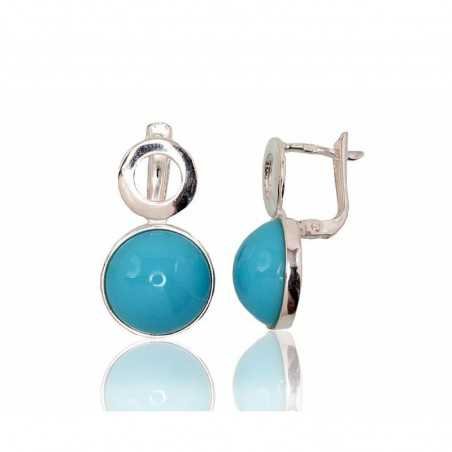 925°, Silver earrings with english lock, Plastic , 2202854_PC-LB