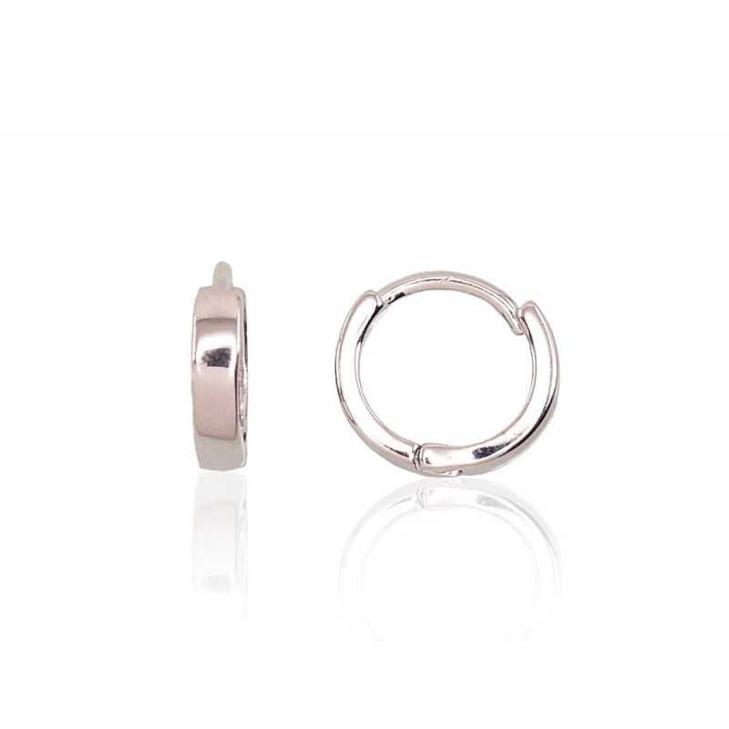Silver hoop earrings, Circle lock, , 2202959(PRh-Gr)