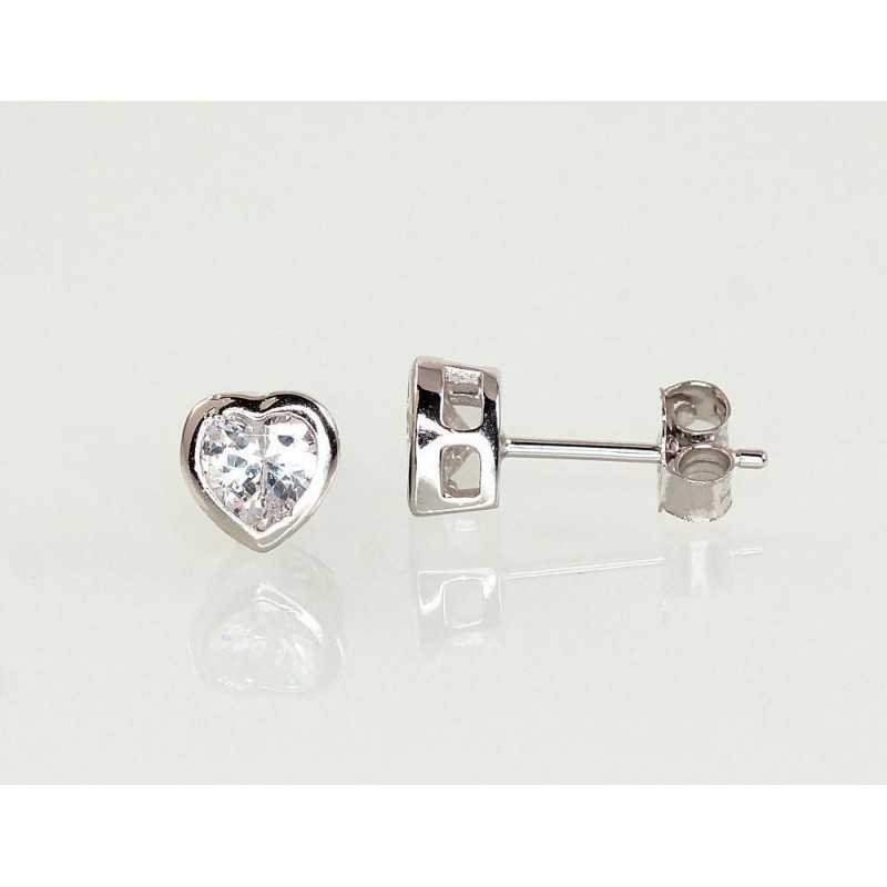 925° Silver Stud Earrings, , Zirkons , 2202964(PRh-Gr)_CZ