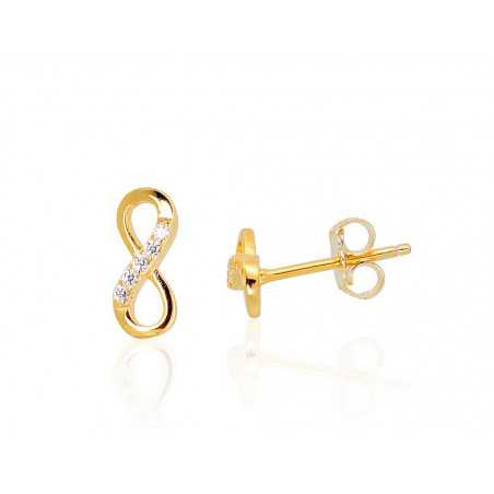 925° Silver stud earrings, Gold plated, 2202989(PAu-Y)_CZ