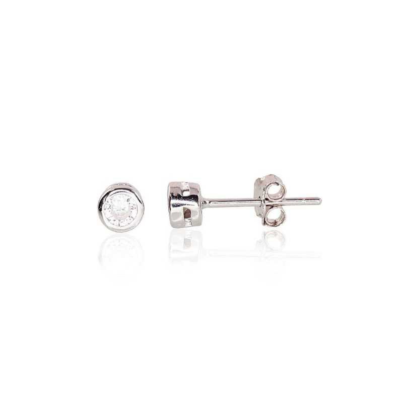 925° Silver Stud Earrings, , Zirkons , 2202990(PRh-Gr)_CZ