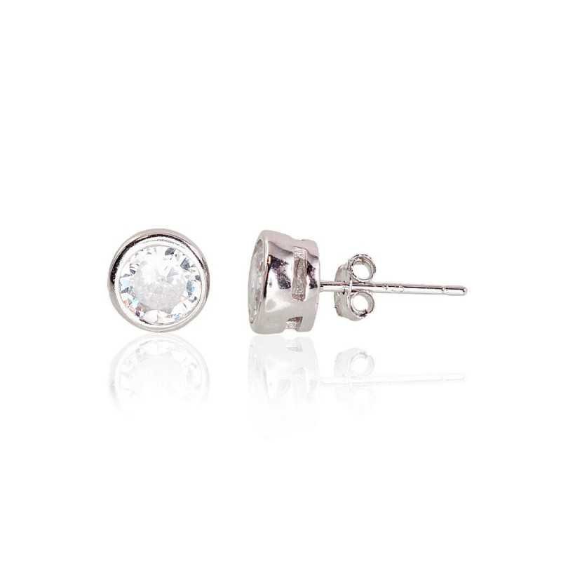 925° Silver Stud Earrings, , Zirkons , 2202993(PRh-Gr)_CZ