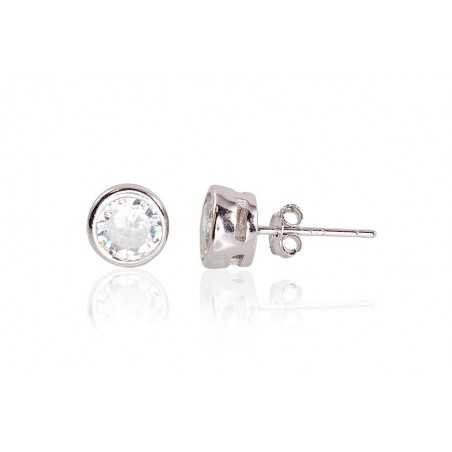 925° Silver Stud Earrings, , Zirkons , 2202993(PRh-Gr)_CZ
