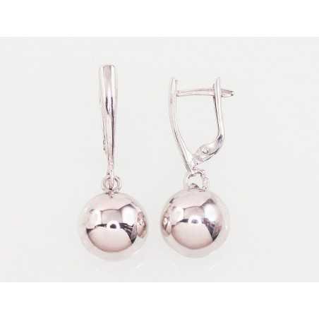 925°, Silver earrings with english lock, No stone, 2203005(PRh-Gr)