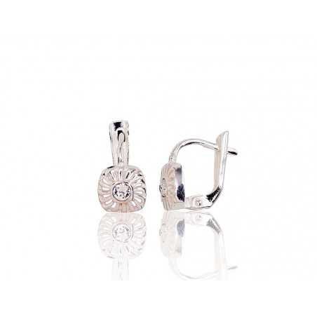 925°, Silver earrings with english lock, Swarovski crystals , 2203072_SV