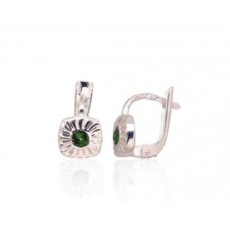 925°, Silver earrings with english lock, Swarovski crystals , 2203072_SV-LG