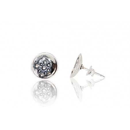 925° Silver Stud Earrings, Silver, No stone, 2203079(POx-Bk)
