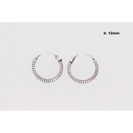 Silver earrings-rings, Circles, , 2203088(POx-Bk)