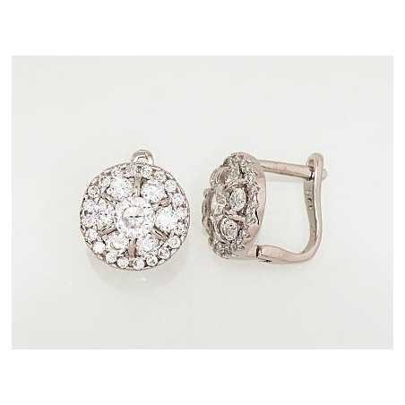 925°, Silver earrings with english lock, No stone, 2203113(PRh-Gr)_CZ