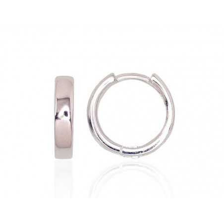 Silver hoop earrings, Circle lock, , 2203122(PRh-Gr)