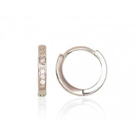 Silver hoop earrings, Circle lock, , 2203125(PRh-Gr)_CZ