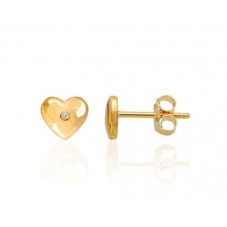 925° Silver stud earrings, Gold plated, 2203149(PAu-Y)_CZ