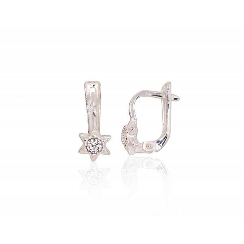 925°, Silver earrings with english lock, Swarovski crystals , 2203209_SV