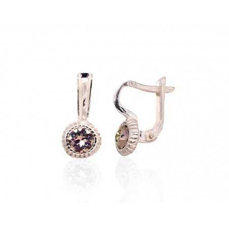 925°, Silver earrings with english lock, Swarovski crystals , 2203210_SV-MIXW