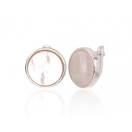 925°, Silver earrings with english lock, Mother-of-pearl , 2203269_PL