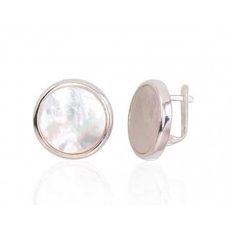925°, Silver earrings with english lock, Mother-of-pearl , 2203270_PL