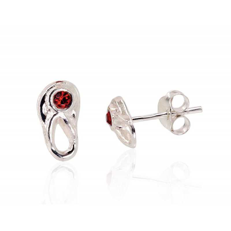 925° Silver Stud Earrings, Silver, Zirkons , 2203300(POx-Bk)_CZ-R