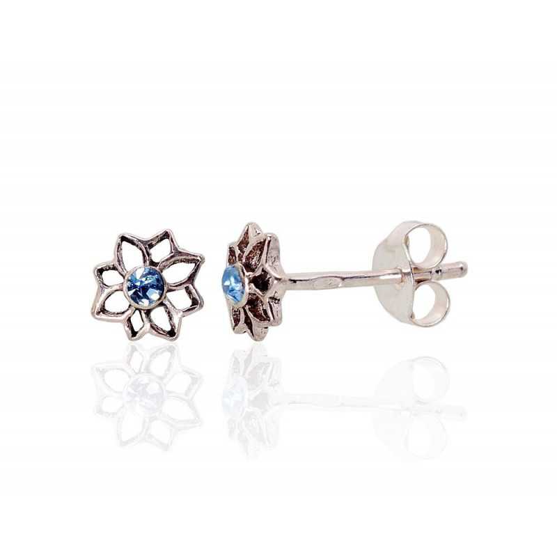 925° Silver Stud Earrings, Silver, Zirkons , 2203319(POx-Bk)_CZ-LB