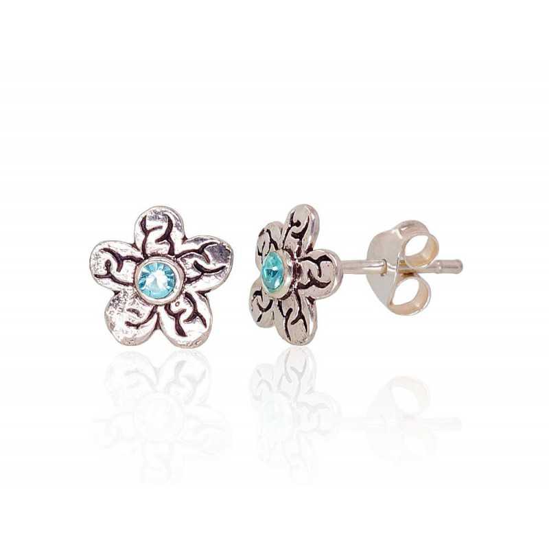 925° Silver Stud Earrings, , Zirkons , 2203324(POx-Bk)_CZ-AQ