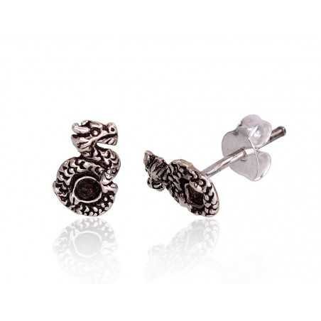 925° Silver Stud Earrings, Silver, No stone, 2203383(POx-Bk)