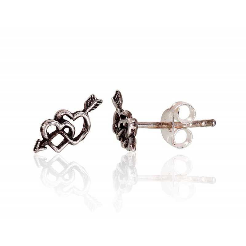 925° Silver Stud Earrings, Silver, No stone, 2203430(POx-Bk)